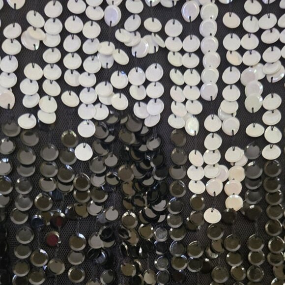 Women's French Connection black short skirt w/white& black Sequins Size 4 - Picture 6 of 8